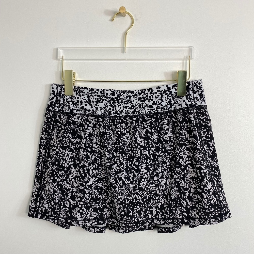Lululemon Pace Rival Skirt Chikakasu Alpine White/Chirasu Black Print Rare Sz 6